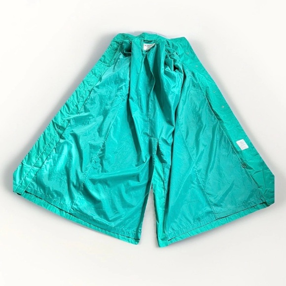 Vintage 80s Micki Green Long Raincoat Belt Lined Quilted Korea 9 10 Medium - Picture 9 of 11